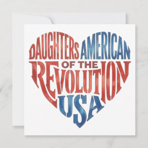 Daughters of the American Revolution USA Heart  Card