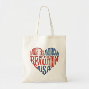 Daughters of the American Revolution USA Heart Tote Bag