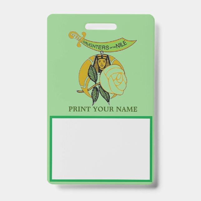 DAUGHTERS of the NILE ID Badge (Front)