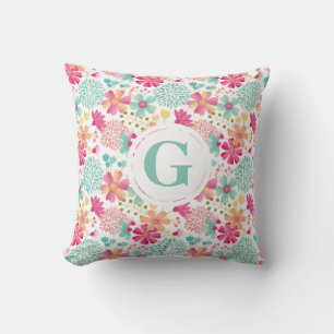 Daughters Room Personalised Letter Floral Pillow