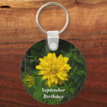Daughter's September Birthday Pretty Marigold Key Ring<br><div class="desc">Pretty yellow marigold flower.</div>
