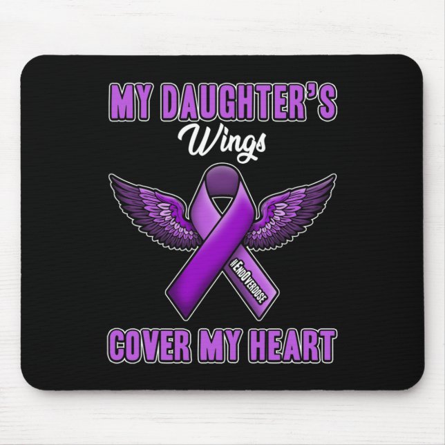 Daughter's Wings Cover My Heart End Overdose 1  Mouse Pad (Front)
