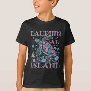 Dauphin Island Al Turtle Lover Colorful Beach Souv T-Shirt