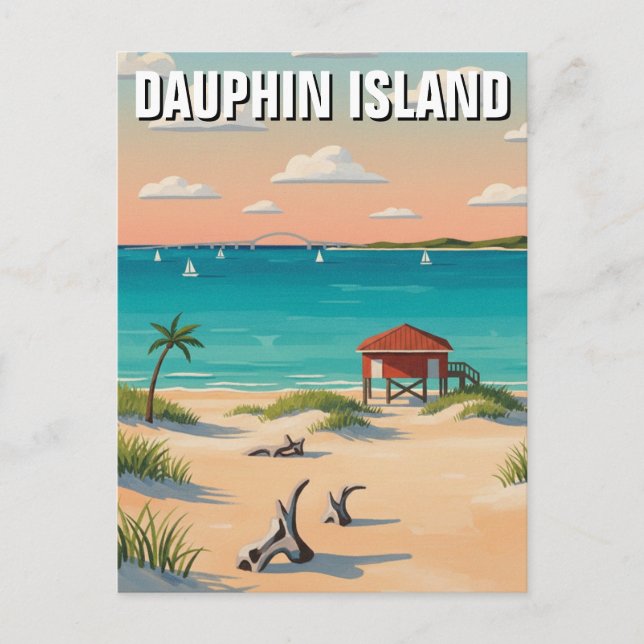 Dauphin Island Alabama Travel Postcard (Front)