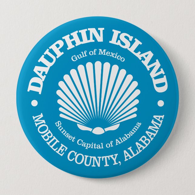 Dauphin Island (seashell) 10 Cm Round Badge (Front)