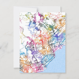 Davao City Philippines City Map Postcard