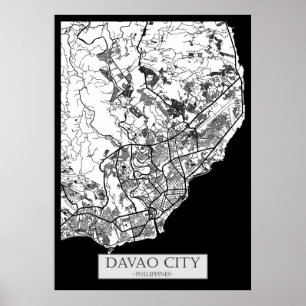 Davao City Philippines City Map Poster