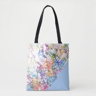 Davao City Philippines City Map Tote Bag