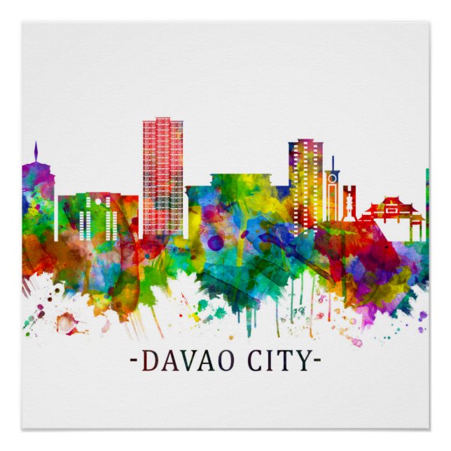 Davao City Philippines Skyline Poster (Front)