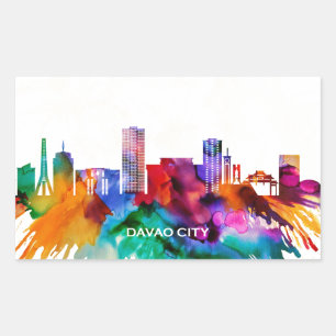 Davao City Skyline Rectangular Sticker