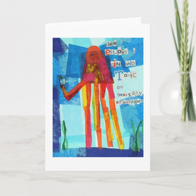 Dave Enjoys a Gin and Tonic Card (Front)