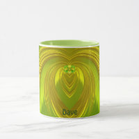DAVE ~ GLOSSY 3D Gold Yellow Green ~ Mug