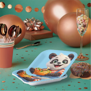 Dave, the panda joyful party snack plates