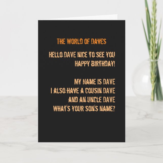 DAVE with Son John Card (Front)