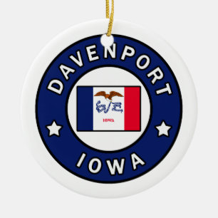 Davenport Iowa Ceramic Tree Decoration