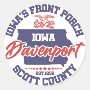 Davenport,Iowa Classic Round Sticker