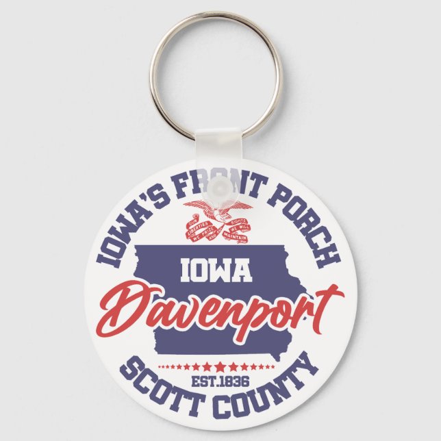 Davenport,Iowa Key Ring (Front)