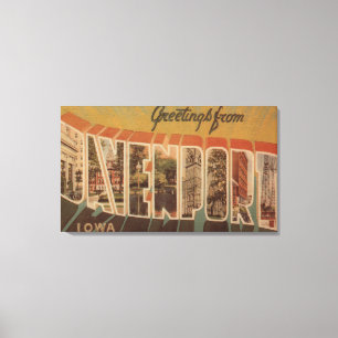 Davenport, Iowa - Large Letter Scenes Canvas Print