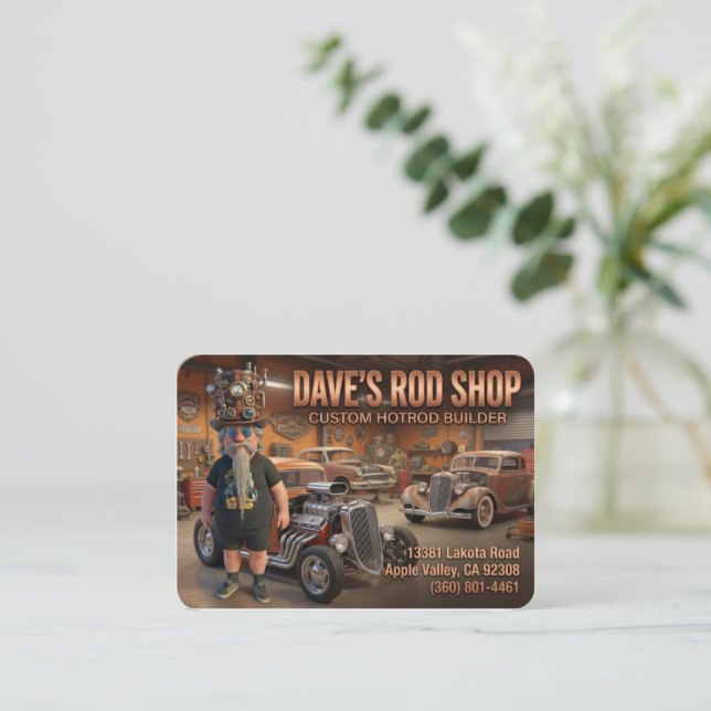 DAVE'S ROD SHOP BUSINESS CARD (Standing Front)
