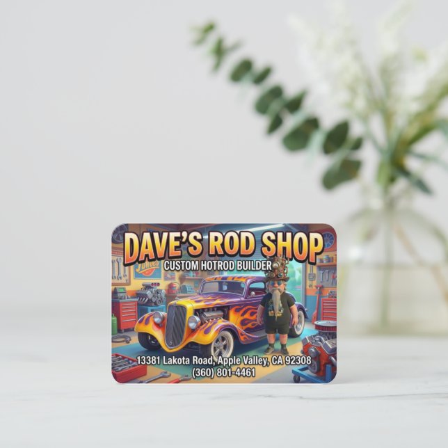 DAVE'S ROD SHOP BUSINESS CARD (Standing Front)
