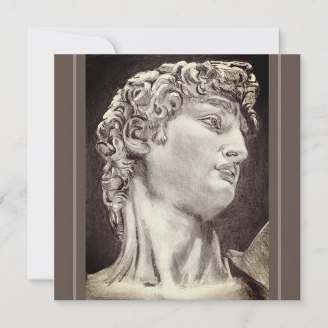 David, After Michelangelo, Pencil Drawing, Card  (Front)