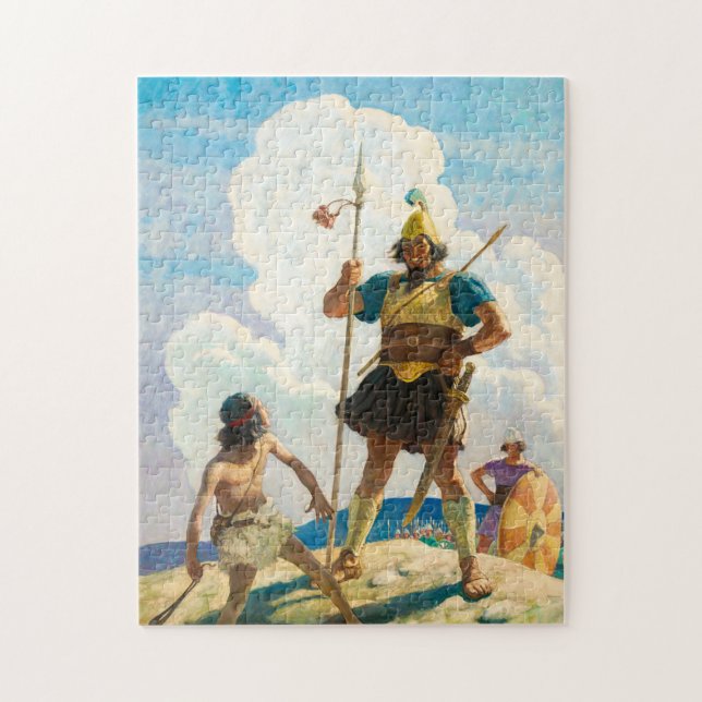 David and Goliath, 1940 by Newell Convers Wyeth Jigsaw Puzzle (Vertical)