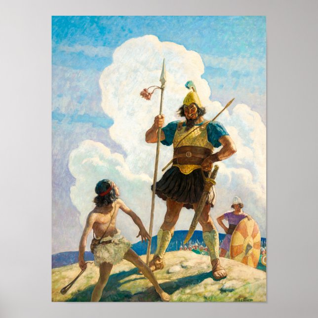 David and Goliath, 1940 by Newell Convers Wyeth Poster (Front)