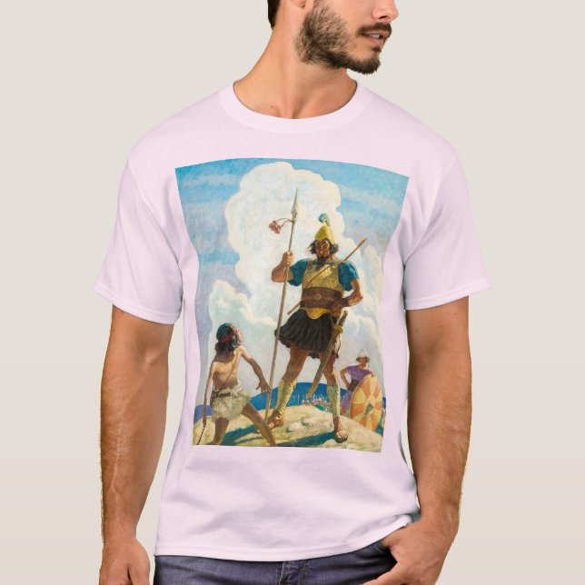 David and Goliath, 1940 by Newell Convers Wyeth T-Shirt (Front)
