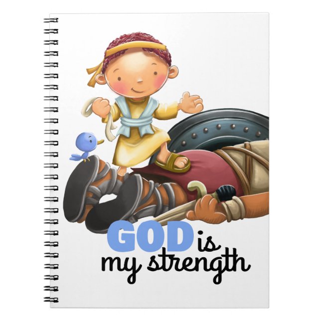 David and Goliath Kids Bible verse notebook (Front)