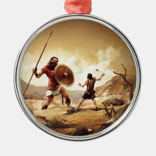 David and Goliath Metal Tree Decoration (Front)