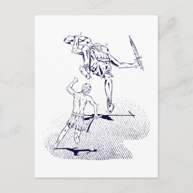 David and Goliath Postcard (Front)