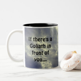 David and Goliath Quote Two-Tone Coffee Mug