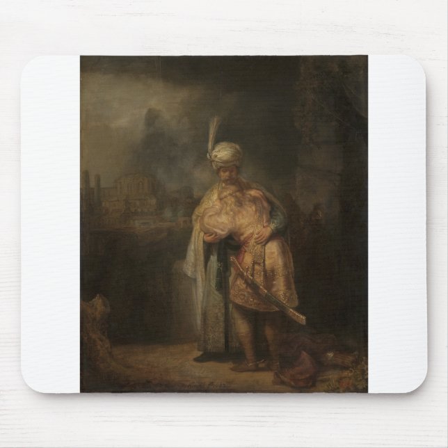David and Jonathan - Rembrandt - c1642 Mouse Pad (Front)
