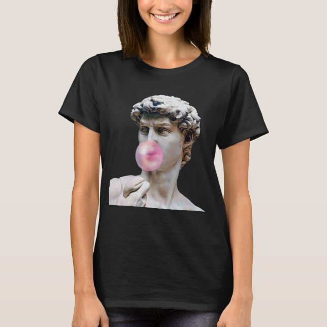 David Blowing Pink Gum T-Shirt (Front)
