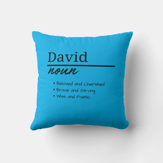 David, Boy Personalised Name Definition Cushion (Back)