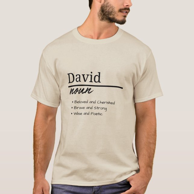 David, Boy Personalised Name Definition T-Shirt (Front)