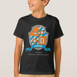 David boys D name & meaning knights shield T-Shirt