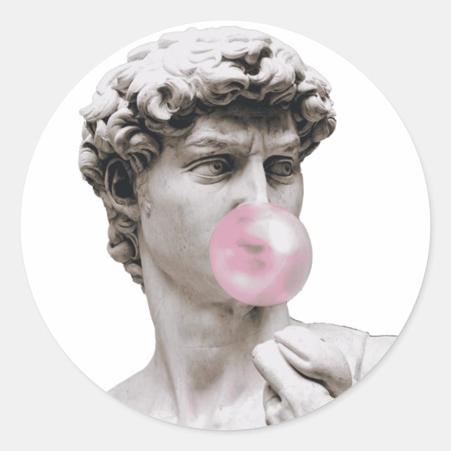David - Buble Gum Classic Round Sticker (Front)