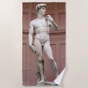 David by Michelangelo Beach Towel