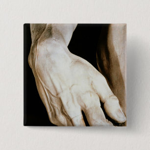 David by Michelangelo Buonarroti , 1501-04 15 Cm Square Badge