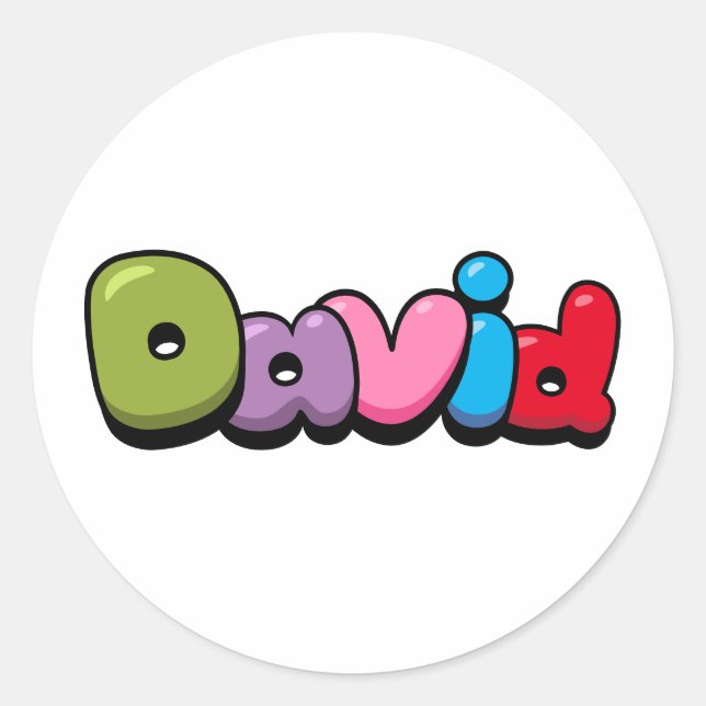 David Classic Round Sticker (Front)