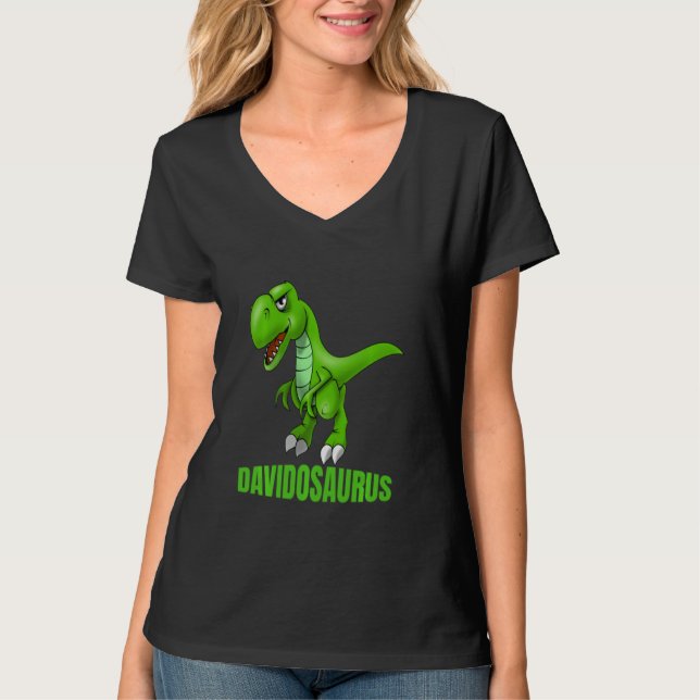 David Davidosaurus Cool Dinosaur Kid Tee (Front)