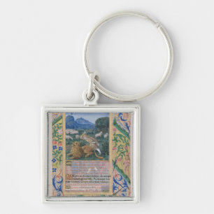 David defending his father's sheep against a key ring