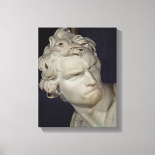 David, detail of the head, 1623-23 canvas print