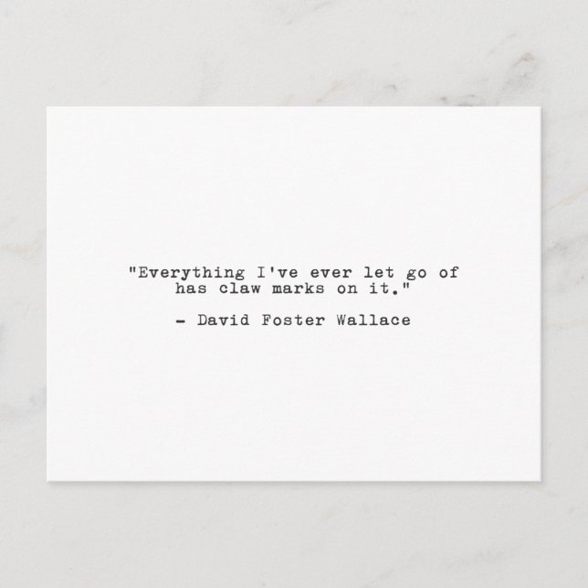 David Foster Wallace Breakup Quote Postcard (Front)