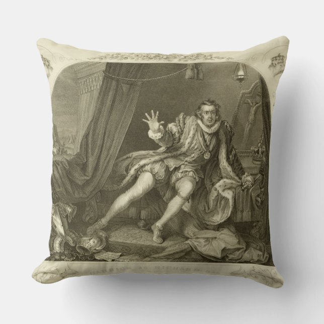 David Garrick (1717-79) as Richard III, Act V Scen Cushion (Front)