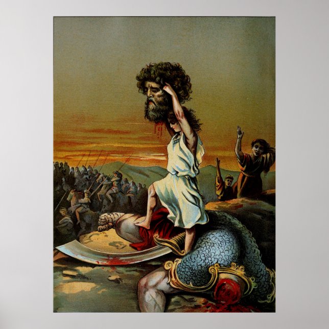 David hoisting the head of Goliath Poster (Front)