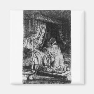 David in Prayer - Rembrandt - 1652 Magnet