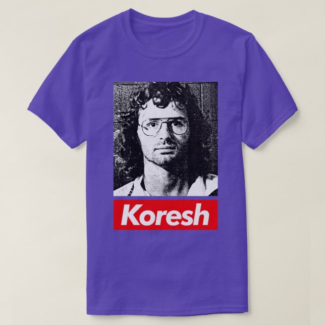 David Koresh 90s Style Aesthetic Tribute Design T-Shirt (Design Front)
