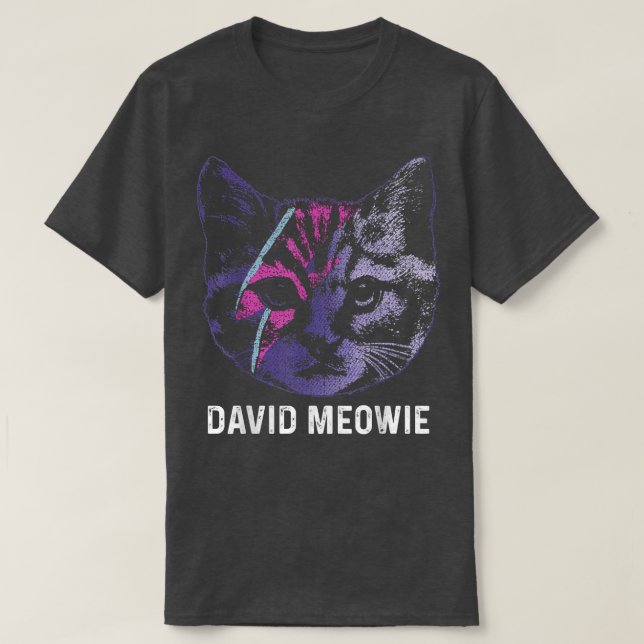David Meowie Funny Cat Cat Lover  T-Shirt (Design Front)